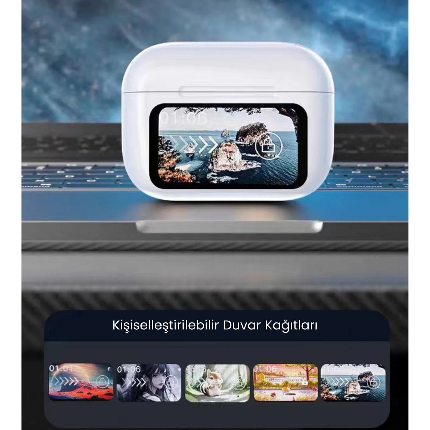 🎧 Dokunmatik Ekranlı Air Pro 2 ANC Bluetooth Kulaklık