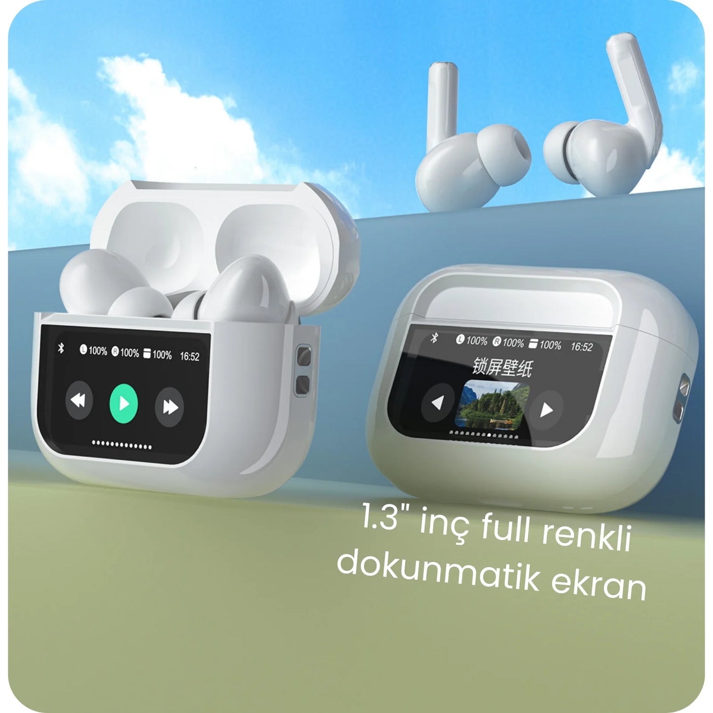 🎧 Dokunmatik Ekranlı Air Pro 2 ANC Bluetooth Kulaklık